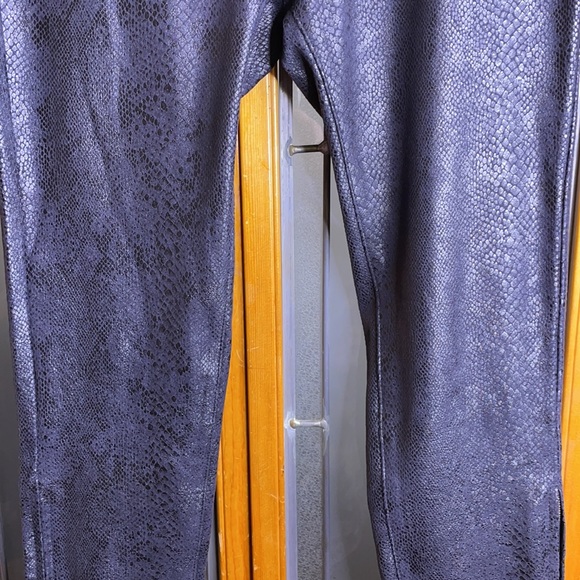 Zara Snakeskin Print Stretch w/ Gold Zipper Pants - Picture 3 of 13